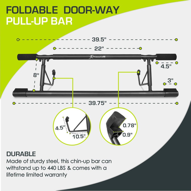 ProsourceFit Foldable Pull Up Bar/Doorway Trainer for Multi Use Fitness & Home Gym Exercise - Image 3